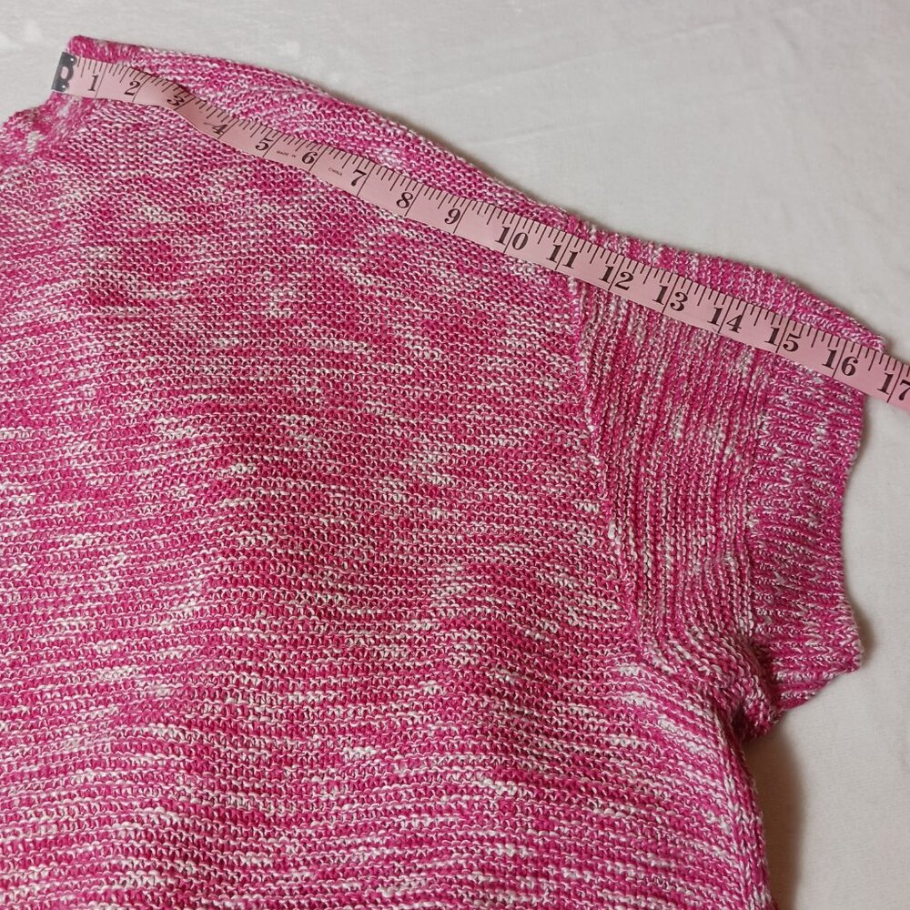 Lane Bryant, Sweater Wrap, Size 22/24, Pink/White Weave, Button Detail on Sides - Picture 14 of 15